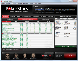 Poker Stars Lobby